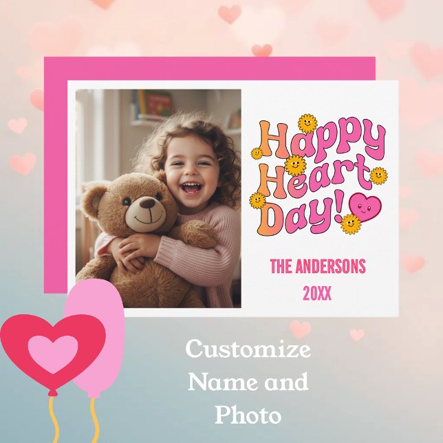 Personalized Photo & Name Valentine's Feiertagskarte (Von Creator hochgeladen)