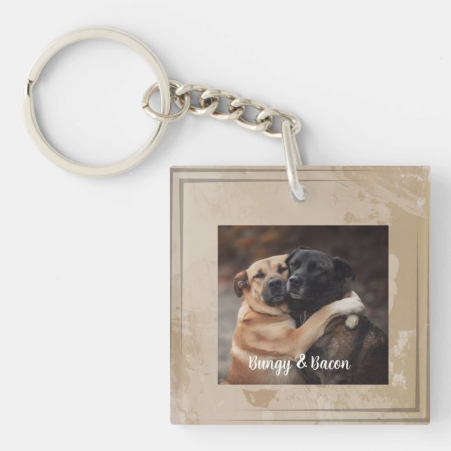 Personalized photo pet dog Lover Keychain Schlüsselanhänger (Vorderseite)