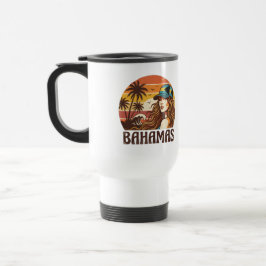 Personalized Photo Retro Bahamas Tropical Beach    Reisebecher