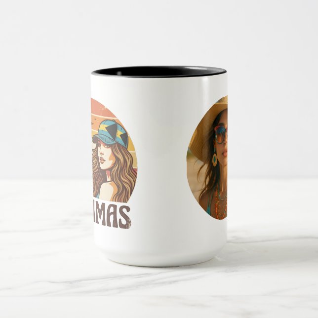 Personalized Photo Retro Bahamas Tropical Beach    Tasse (Zentrum)