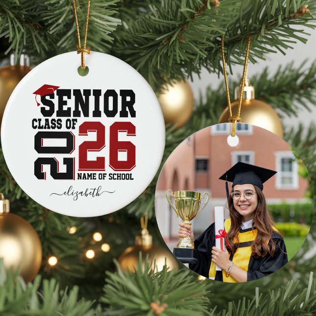 Personalized Photo Senior Year Graduation  Keramik Ornament (Von Creator hochgeladen)