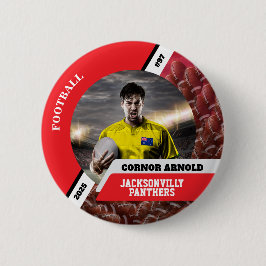 Personalized photo sports button/pin football butt button