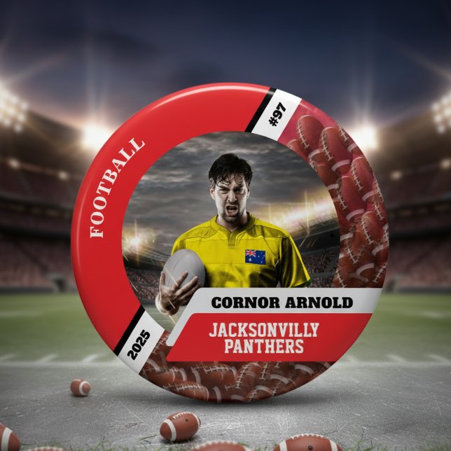 Personalized photo sports button/pin football butt button (Von Creator hochgeladen)