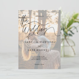 Personalized Photo Sunset Elegant Script Wedding Einladung