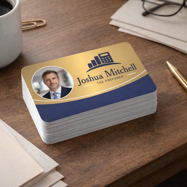 Personalized Photo Tax Preparer Professional Visitenkarte (Von Creator hochgeladen)