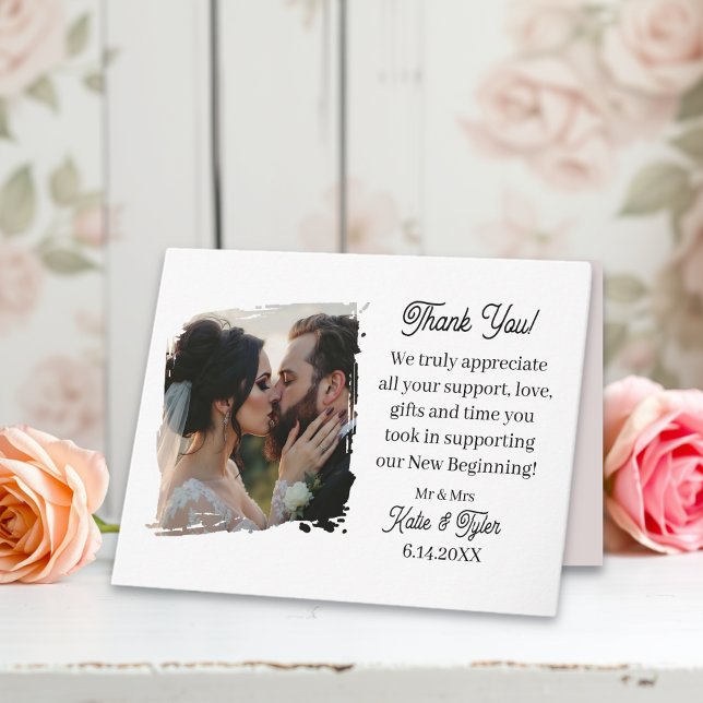Personalized Photo Template Wedding Thank You Dankeskarte (Von Creator hochgeladen)