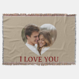 Personalized Photo Valentine's Day Throw Blanket Decke
