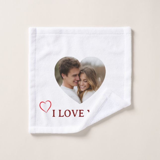 Personalized Photo Valentine's Day Towel Waschlappen (Waschlappen)