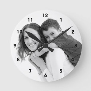Personalized photo wall clock. Make your own! Runde Wanduhr