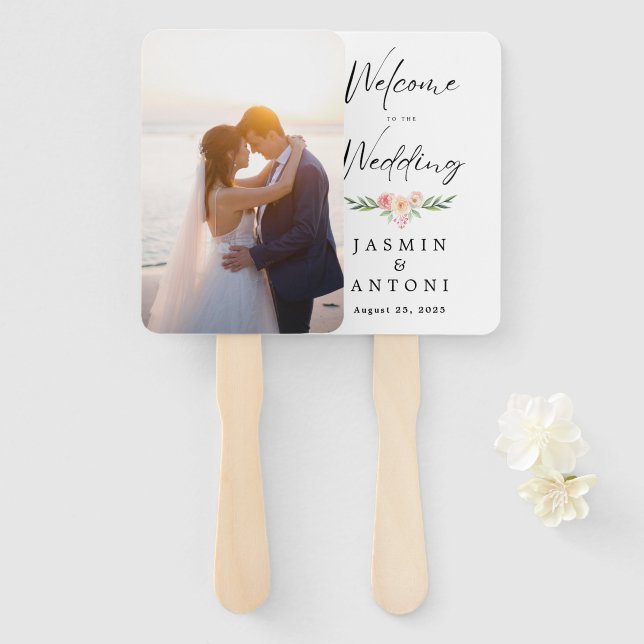 Personalized Photo Wedding Fan Program Fächer (Vorne und Hinten)