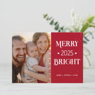 Personalized Photos and Theme Color Christmas Card Feiertagskarte