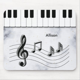 Personalized Piano Keys and Music Notes Mousepad