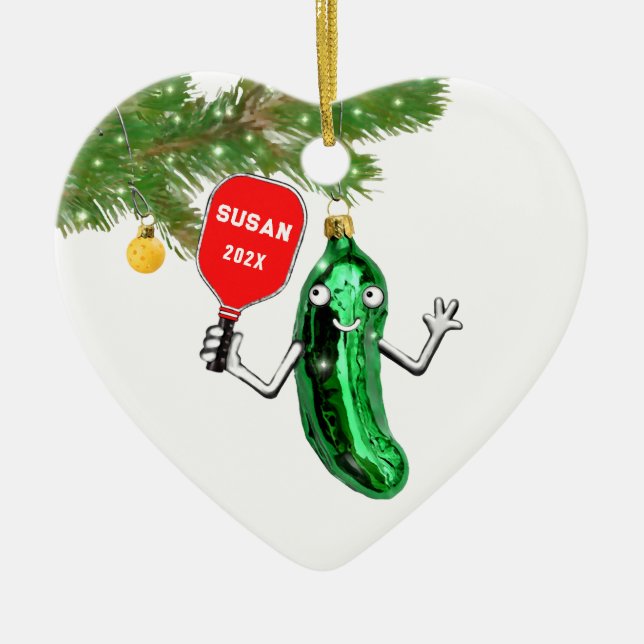 Personalized Pickleball Keepsake 2023 Keramik Ornament (Vorne)