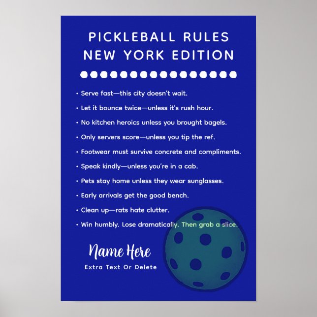 Personalized Pickleball New York Edition Poster (Vorne)