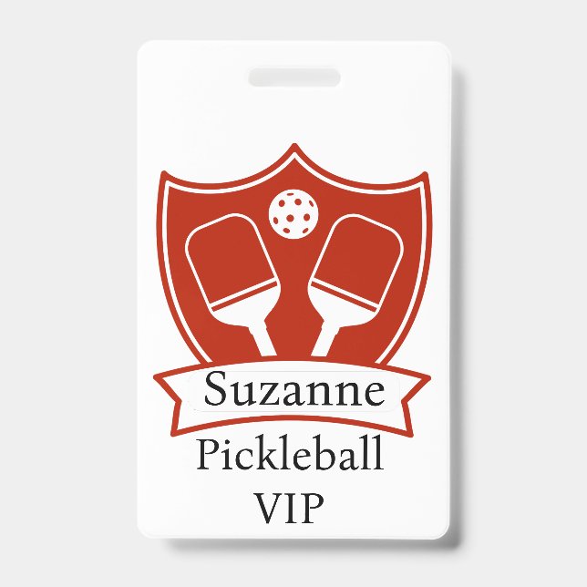 Personalized Pickleball Red VIP  Ausweis (Vorderseite)