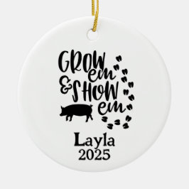 Personalized Pig 4H Farm Ornament