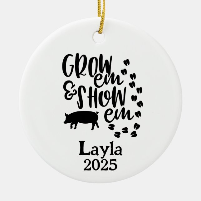 Personalized Pig 4H Farm Ornament (Vorne)