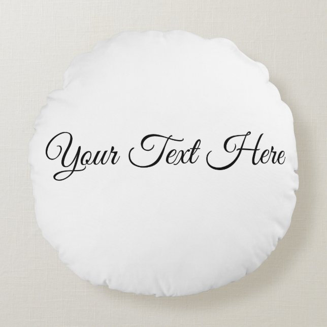 Personalized Pillow with Your Text – Modern Decor Rundes Kissen (Vorderseite)