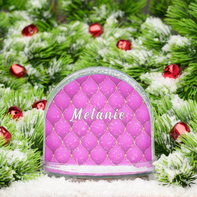 Personalized Pink and Gold Custom Your Name Schneekugeln (Weihnachten)