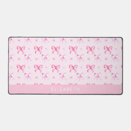 Personalized Pink Bow Coquette Cute Name Office Schreibtischunterlage