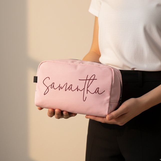 Personalized Pink Bridesmaid Makeup Bag for Her Waschbeutel (Custom Pink Travel Storage Bag | Birthday Gift for Her, Bridesmaid, or Teacher, Bride squad gift, )