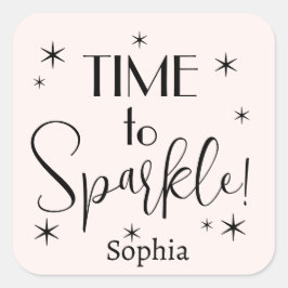 Personalized Pink Festive Christmas Gift Label Quadratischer Aufkleber