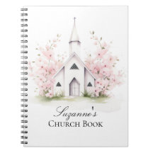 Personalized Pink Floral Church Book