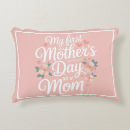 Personalized Pink Floral First Mother's Day Dekokissen