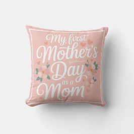 Personalized Pink Floral First Mother's Day Kissen