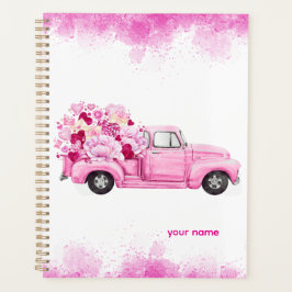 Personalized Pink Floral Truck Planner Planer