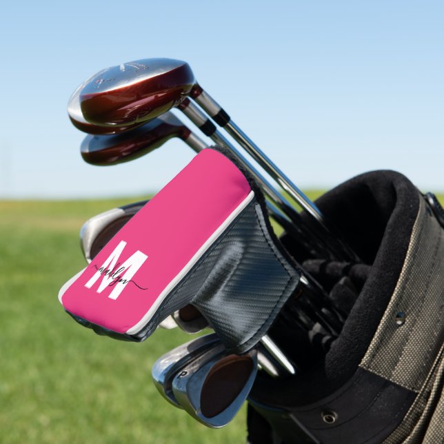 Personalized Pink Monogram Name Golf Headcover (In Situ)