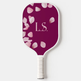Personalized Pink Petals Monogram Pickleball Schläger