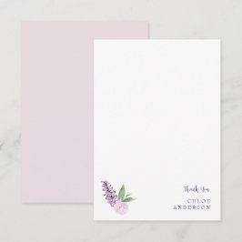 Personalized Pink & Purple Floral Thank You Card Dankeskarte