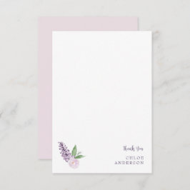 Personalized Pink & Purple Floral Thank You Card Dankeskarte