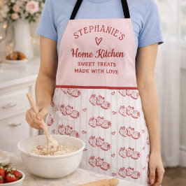 Personalized Pink Red Strawberry Cottagecore Gift Schürze