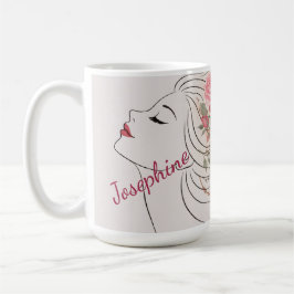 Personalized Pink Rose Floral Hair Woman Elegant  Kaffeetasse