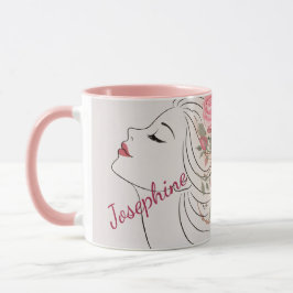 Personalized Pink Rose Floral Hair Woman Elegant  Tasse