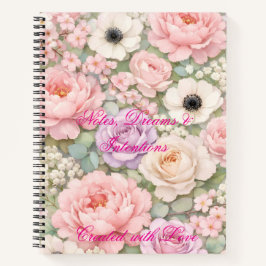 Personalized Pink Roses Spiral Notebook Women's  Notizbuch