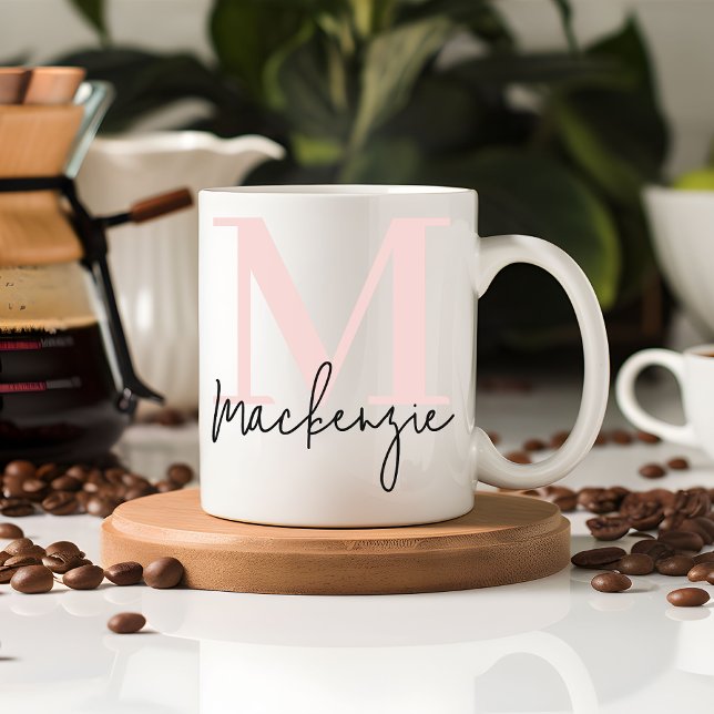 Personalized Pink Thank You Mug for Teacher or Mom Kaffeetasse (Personalized Thank You Mug Gift for Her, Him, Mom, Grandma, Teacher, or Coworkers)