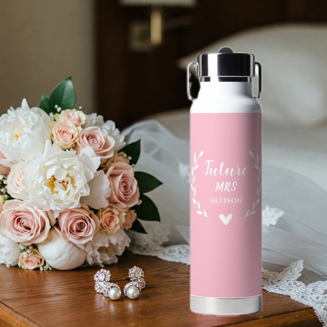 Personalized Pink Water Bottle, Custom Mrs. Design Trinkflasche (Von Creator hochgeladen)