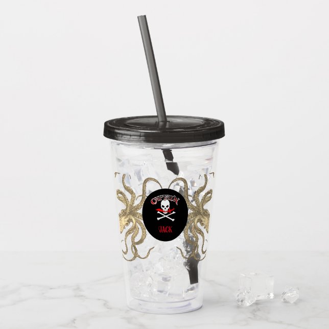 Personalized Pirate Captain  Acryltrinkbecher (Vorderseite Ice)