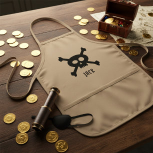 Personalized Pirate Skull Crossbones Kids Apron Kinderschürze