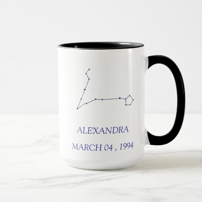 Personalized Pisces Constellation Mug - Custom Sta Tasse (Rechts)
