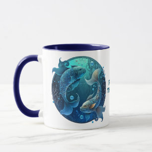 Personalized Pisces Fish Zodiac Astrology Birthday Tasse