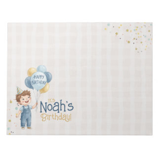 Personalized Placemat Boy Birthday Party  Notizblock