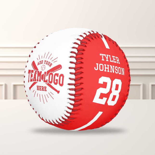 Personalized Player Team Logo Red Baseball (Von Creator hochgeladen)