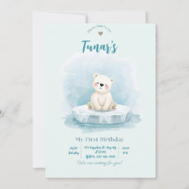 Personalized Polar Bear Birthday Invitation Einladung