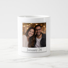 Personalized Polaroid Photo Mug with Date Jumbo-Tasse