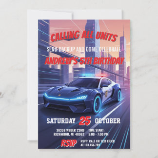 Personalized Police Officer Birthday Party Einladung