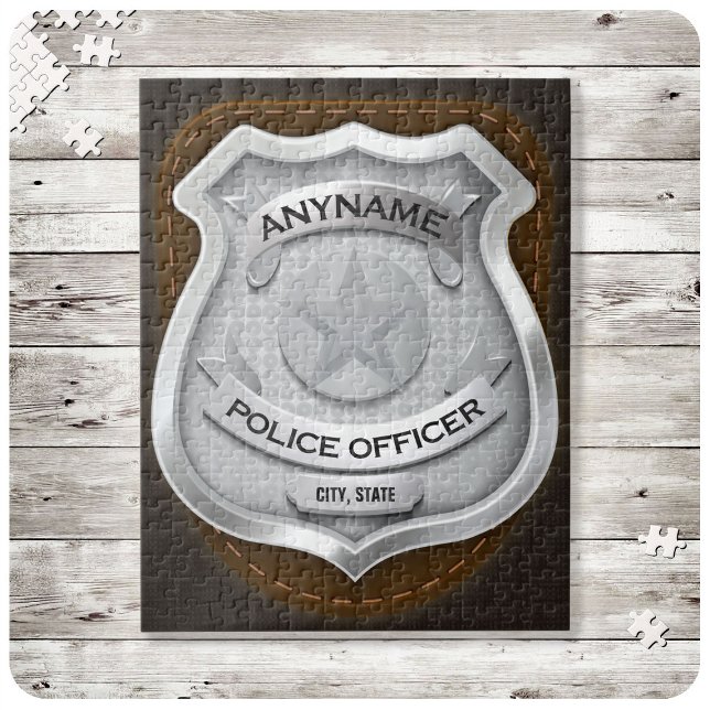 Personalized Police Officer Sheriff Cop NAME Badge Puzzle (Von Creator hochgeladen)